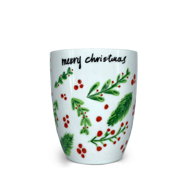 Πορσελάνινη κούπα ♥ Merry Christmas - γυαλί, πορσελάνη, χριστουγεννιάτικο, κούπες & φλυτζάνια