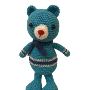 Blue bear - βελονάκι, λούτρινα, αρκουδάκι, amigurumi