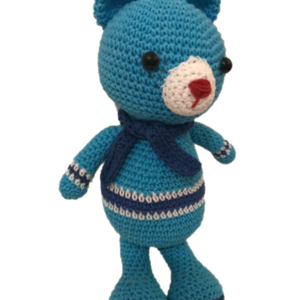 Blue bear - βελονάκι, λούτρινα, αρκουδάκι, amigurumi - 2