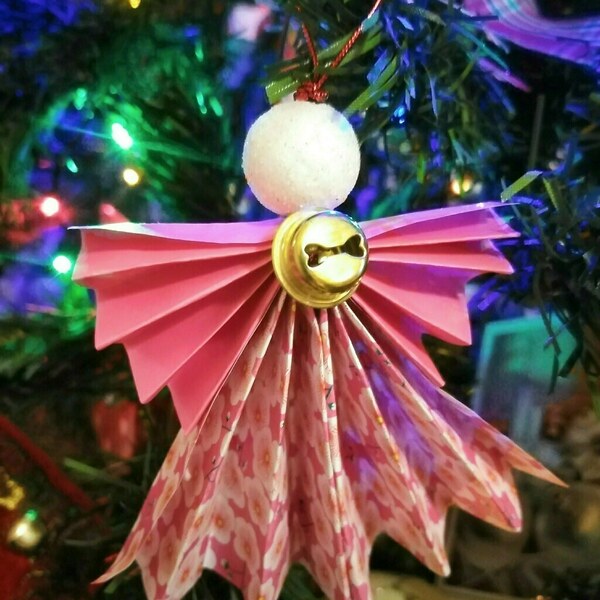 Στολιδάκια Αγγελάκια Origami Festive - χριστουγεννιάτικα δώρα, αγγελάκι, στολίδια - 3