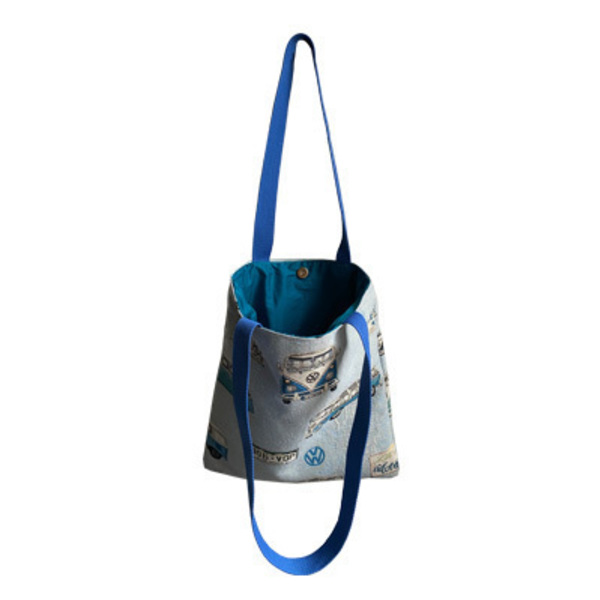 Υφασμάτινη τσάντα με λουράκια ιμάντα v-dub ύφασμα - ύφασμα, ώμου, all day, tote, πάνινες τσάντες - 3
