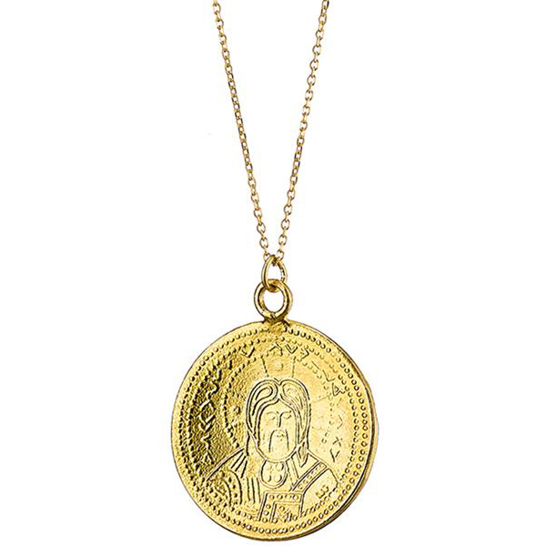 Κολιέ Ασημένιο 925 σε χρυσό Κωνσταντινάτο διπλής όψης - επιχρυσωμένα, ασήμι 925, κωνσταντινάτα