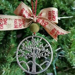 Γούρι 2022, Μεταλλικό δέντρο ζωής & κορδέλα με ευχές - δέντρο της ζωής, χριστουγεννιάτικα δώρα, στολίδια, δέντρο - 3