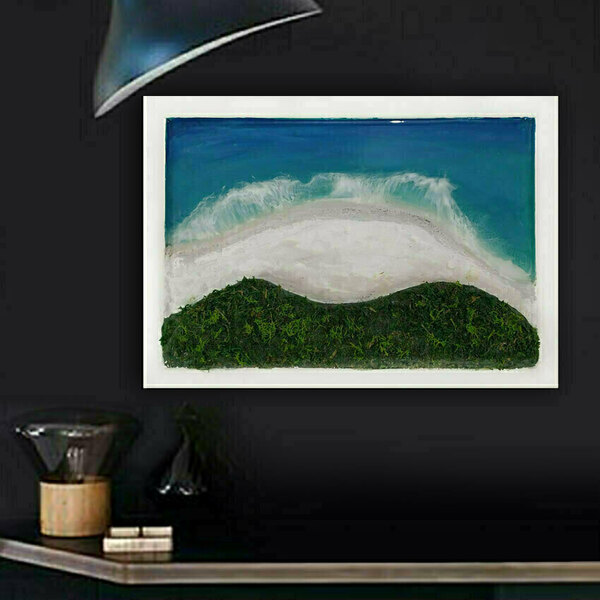 Τρισδιάστατη παραλία με υγρό γυαλί - πίνακες & κάδρα, πίνακες ζωγραφικής - 2