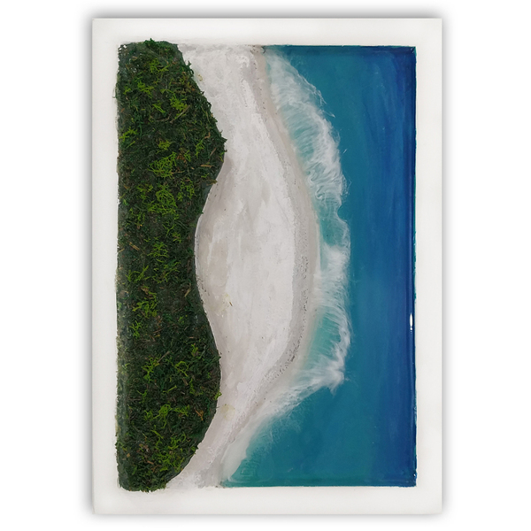 Τρισδιάστατη παραλία με υγρό γυαλί - πίνακες & κάδρα, πίνακες ζωγραφικής - 3