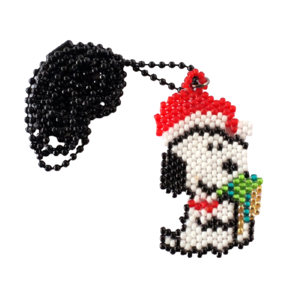 Χριστουγεννιάτικο Κολιέ miyuki Snoopy - miyuki delica, χριστουγεννιάτικα δώρα, γούρια - 3