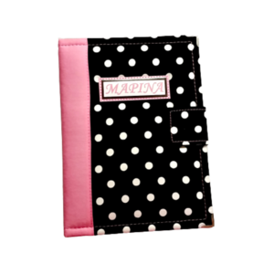 Θήκη βιβλιαρίου pink & black - κορίτσι, θήκες βιβλιαρίου