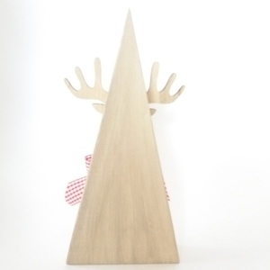 Χριστουγεννιάτικο ξύλινο διακοσμητικό γούρι 2024 τάρανδος 25*12*3εκ. - ξύλο, γούρια, δέντρο - 2