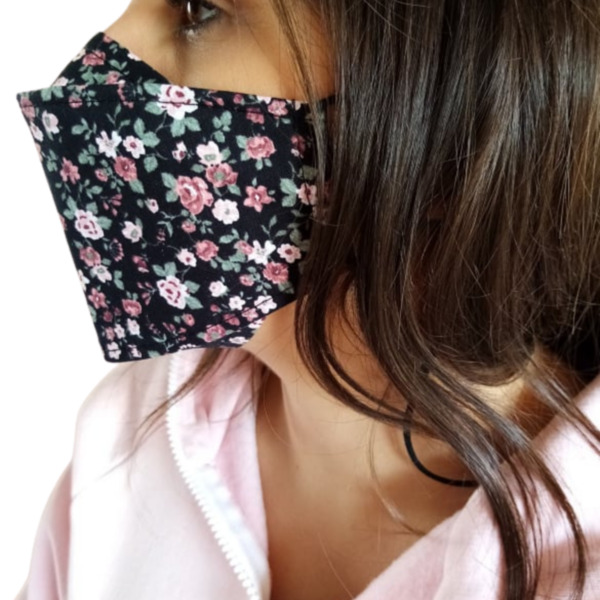 Υφασμάτινη μάσκα προστασίας με σχέδιο Floral - ύφασμα, βαμβάκι, φλοράλ, προστασία, μάσκες προσώπου - 2