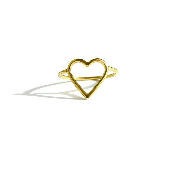 Δαχτυλίδι μίνιμαλ επίχρυσο "love ring" - ασήμι, επιχρυσωμένα, καρδιά, βεράκια, σταθερά, δώρα αγίου βαλεντίνου, Black Friday