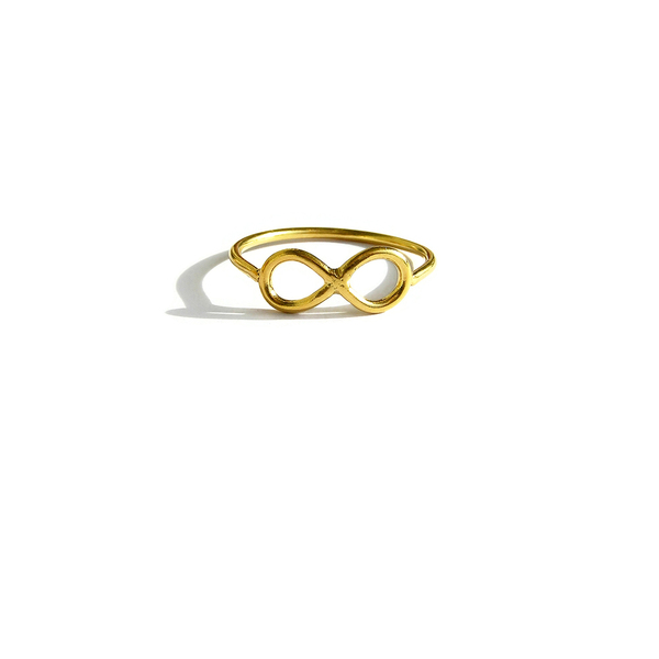 Μίνιμαλ επίχρυσο δαχτυλίδι "infinity ring" - ασήμι, επιχρυσωμένα, άπειρο, βεράκια, σταθερά
