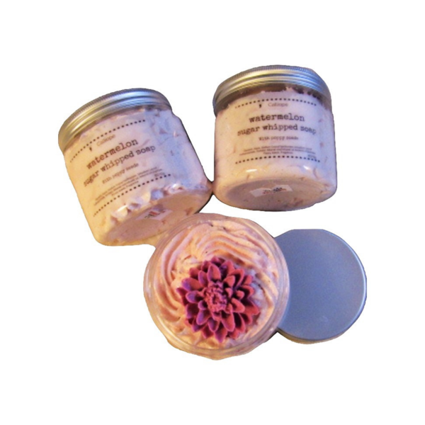 Watermelon Whipped soap sugar scrub, σαπουνι σκραμπ 3in1