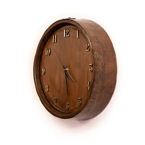 Χειροποίητο Ξύλινο Ρολόι Τοίχου από Βαρέλι - ξύλο, ρολόι, τοίχου, χειροποίητα
