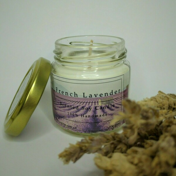 French Lavender 100% Soy Scented Candle 106ml - αρωματικά κεριά, κεριά, κερί σόγιας, αρωματικά έλαια - 2