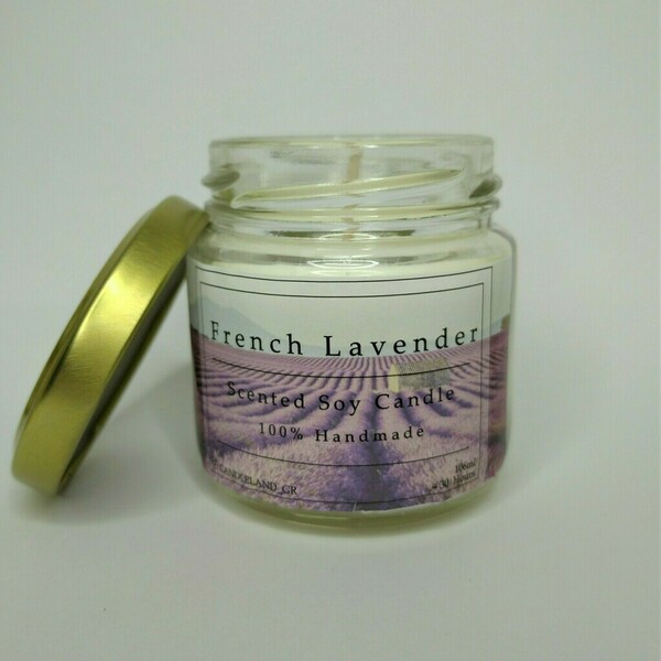 French Lavender 100% Soy Scented Candle 106ml - αρωματικά κεριά, κεριά, κερί σόγιας, αρωματικά έλαια - 3