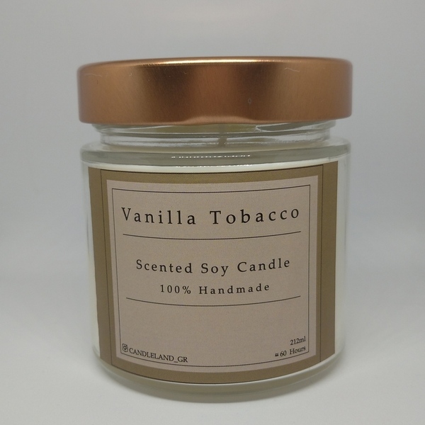 Vanilla Tobacco 100% Soy Candle 212ml - αρωματικά κεριά, κερί σόγιας
