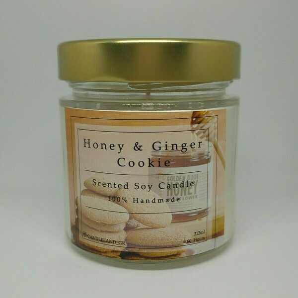 Honey & Ginger Cookie 100% Soy Candle 212ml - αρωματικά κεριά, σόγια, κερί σόγιας, αρωματικά έλαια
