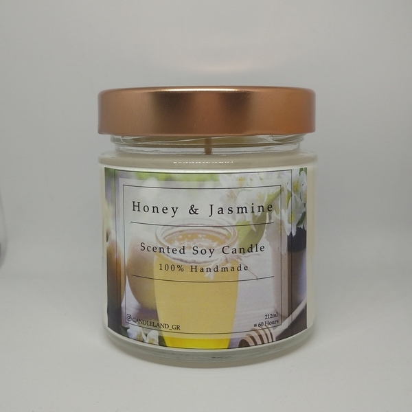 Honey & Jasmine 100% Soy Candle 212ml - αρωματικά κεριά, αρωματικό, σόγια, κεριά
