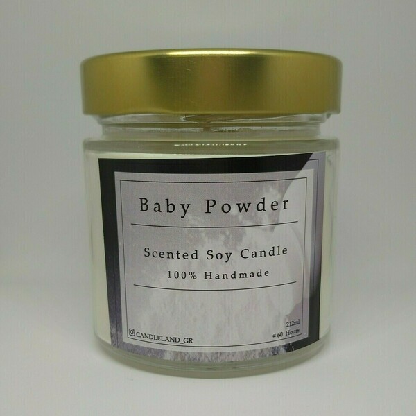 Baby Powder 100% Soy Candle 212ml - αρωματικά κεριά, σόγια, κεριά