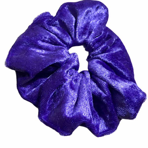 Handmade Scrunchie Purple Velvet. - λαστιχάκια μαλλιών - 2