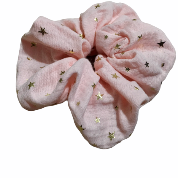 Handmade Scrunchie Baby Pink Stars. - λαστιχάκια μαλλιών - 2