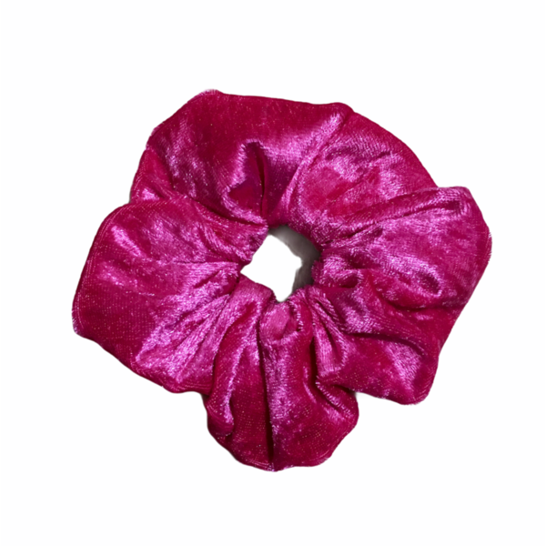 Handmade Scrunchie with Headband Pink Velvet - κορδέλες μαλλιών - 3