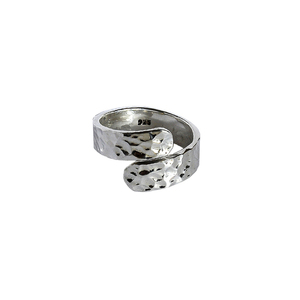 Ασημένιο χειροποίητο γερά φτιαγμένο ανοιχτό δαχτυλίδι - ασήμι, σφυρήλατο, βεράκια, σταθερά
