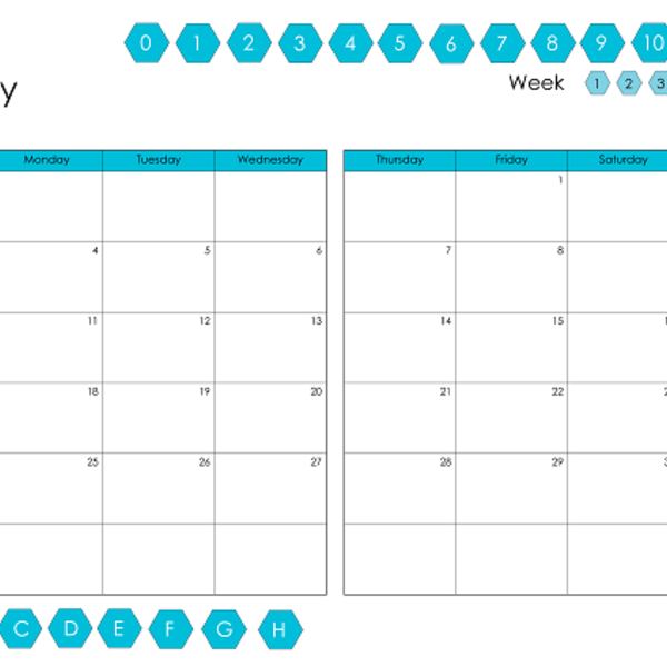 Weekly Planner 2021 English Blue - Εβδομαδιαίο Ημερολόγιο 2021 μπλέ στα Αγγλικά - 2
