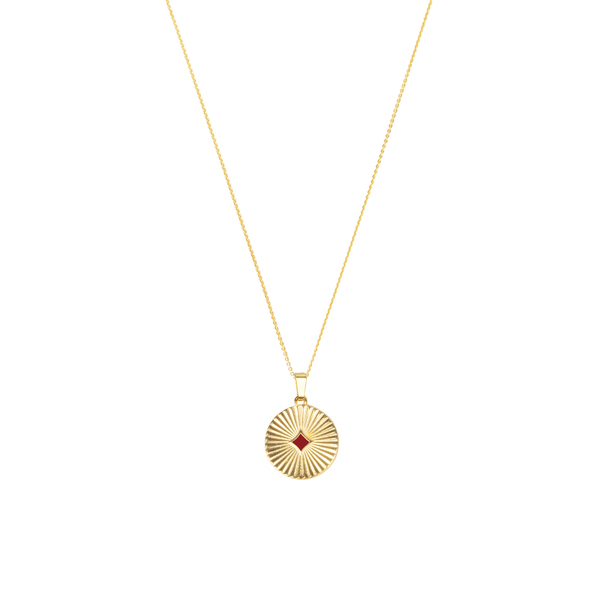 Κολιέ Επίχρυσο "Boho Circle" - charms, επιχρυσωμένα, ασήμι 925, φλουριά - 3