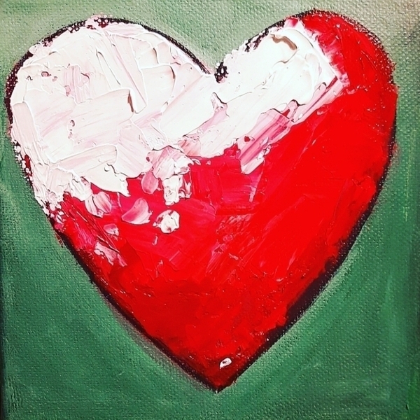 Πίνακας σύνθεση καρδιές (60cmx80cm) - πίνακες & κάδρα, καρδιά, ακρυλικό, χειροποίητα, αγ. βαλεντίνου - 3