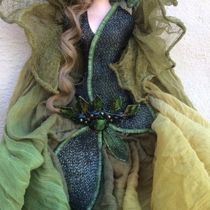 Διακοσμητική Κούκλα "Πράσινη Μάγισσα" ύψος 90 εκ. - ύφασμα, διακόσμηση, διακοσμητικά, διακόσμηση σαλονιού, κούκλες - 3