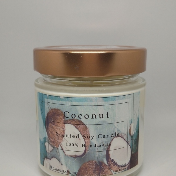 Coconut 100% Soy Candle 212ml - αρωματικά κεριά, σόγια, κερί σόγιας