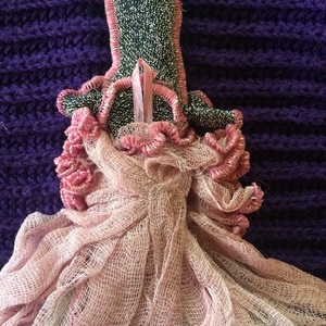 Διακοσμητική Κούκλα "Μαγισσάκι ροζ-γκρι" ύψος 40 εκ. - διακόσμηση, διακοσμητικά, κούκλες - 4