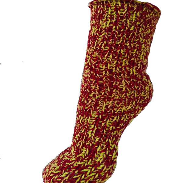 Πλεκτές κυλινδρικές κάλτσες κόκκινο-πράσινο - πλεκτό, χειροποίητα