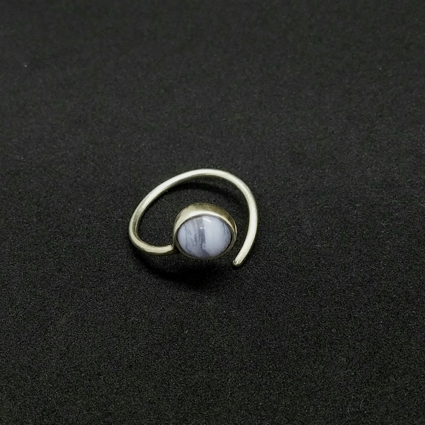 Ασημένιο Δαχτυλίδι από Ασήμι 925 και Άσπρη πέτρα Αχάτη - ασήμι, ασήμι 925, μικρά, boho, αυξομειούμενα - 4