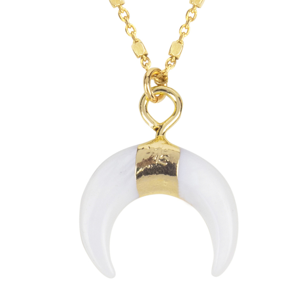 Κολιέ με Αλυσίδα Ασήμι 925 Επίχρυση "Shell Horns" - charms, επιχρυσωμένα, ασήμι 925, κοντά, boho - 2