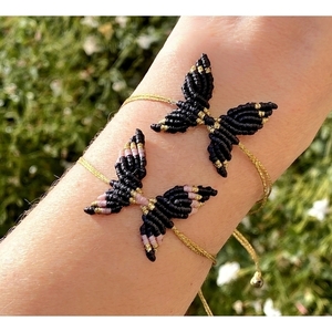 Μακραμέ βραχιόλι butterfly - μακραμέ, πεταλούδα, χεριού, αυξομειούμενα