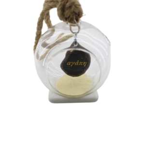 Διακοσμητική μπάλα in corde - ημιπολύτιμες πέτρες, γυαλί, αγάπη, διακοσμητικά, δώρα αγίου βαλεντίνου - 2