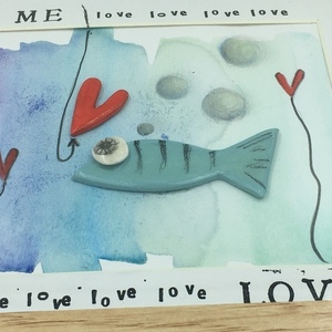 "Feed Me Love" Ζωγραφική με Μεικτη Τεχνική σε Κορνίζα - πίνακες & κάδρα, πίνακες ζωγραφικής - 2