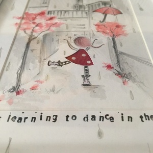 "Learn to Dance in the Rain" Ζωγραφική με Μεικτή Τεχνική σε Κορνίζα - πίνακες & κάδρα, πίνακες ζωγραφικής - 2