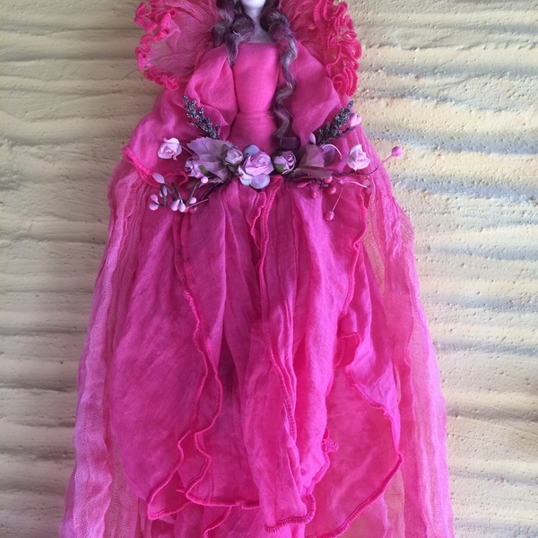 Διακοσμητική Κούκλα "Fairy DFSN" ύψος 60 εκ. σε χρώμα ροζ και φούξια - δώρο, διακόσμηση, διακοσμητικά, διακόσμηση σαλονιού, κούκλες - 4