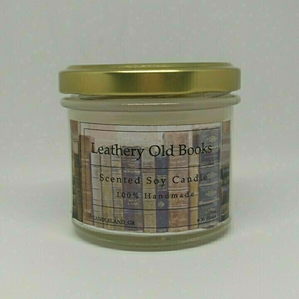 Leathery Old Books 100% Soy Candle 106ml - αρωματικά κεριά