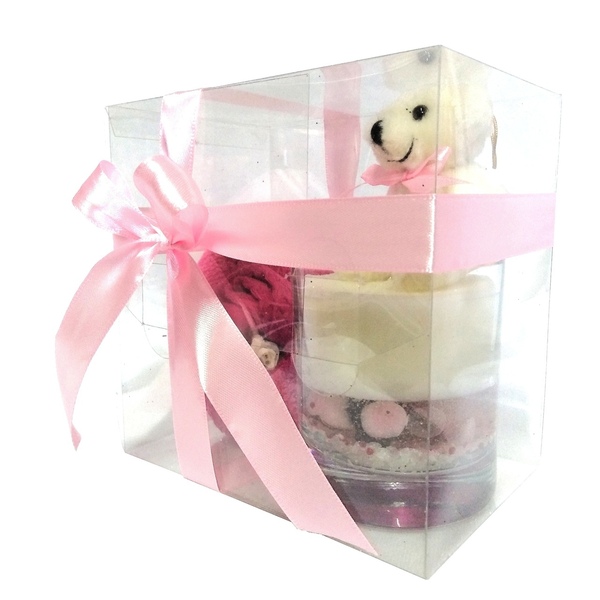 Δώρο Αγίου Βαλεντίνου σετ αρωματικό κερί-αρκουδάκι-πετσέτα 15×15×10cm - αγάπη, σετ, αρωματικό, αγ. βαλεντίνου, σετ δώρου