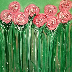 Pink roses - πίνακες & κάδρα, πίνακες ζωγραφικής