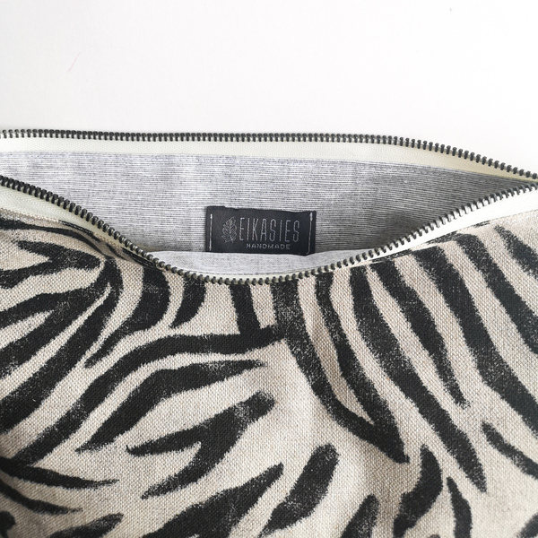 Τσάντα με αδιάβροχη επένδυση Linen Tiger - animal print, all day, χειρός, πάνινες τσάντες, φθηνές - 3