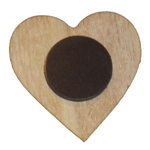 Ξύλινη καρδιά μαγνήτης (Πουλιά) - ξύλο, καρδιά, διακοσμητικά - 2