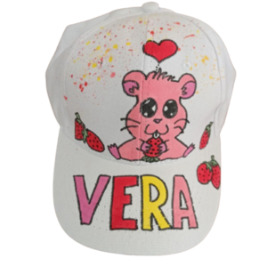 παιδικό καπέλο jockey με όνομα και θέμα cute hamster ( χάμστερ ) - καπέλα, δώρο, ζωάκια, όνομα - μονόγραμμα, personalised