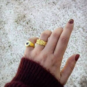 Ορειχάλκινο δαχτυλίδι - επιχρυσωμένα, ορείχαλκος, λουλούδι, boho, μπρούντζος, αυξομειούμενα - 5