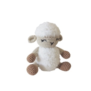 Πλεκτό πρόβατο 18cm - crochet, λούτρινα, amigurumi, δώρο γέννησης