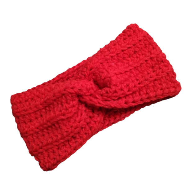 Πλεκτή Κορδέλα Μαλλιων Στριφτη Κόκκινη!!! - μαλλί, γυναικεία, πλεκτή, headbands - 2